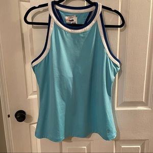 FILA LOVE GAME HALTER TANK XL BLUE BUILT IN BRA